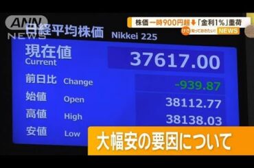 日経平均株価一時900円超↓　「金利1％」重荷【知っておきたい！】【グッド！モーニング】(2024年5月31日)