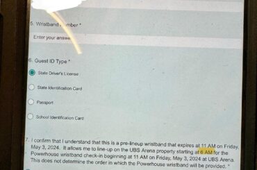 UBS アリーナの事前チェックイン