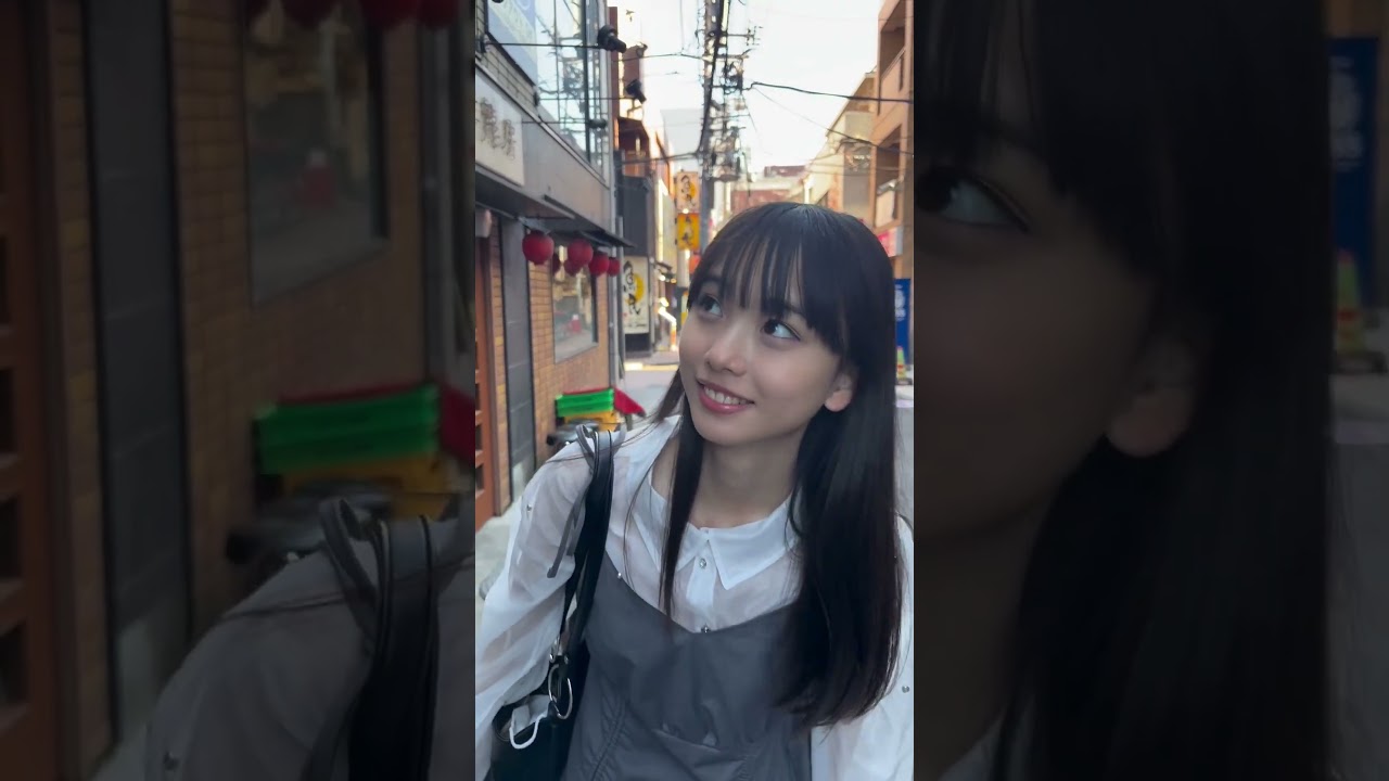 松本麗世🧸️️️⛅️背伸び〜！！♡♡最近セルフメイクでもりんねヘアーのストレートにしちゃうようになっちゃいました笑笑♡♡りんねよりかはふわふわかな？？♡♡  #松本麗世 #踊ってみた #制服