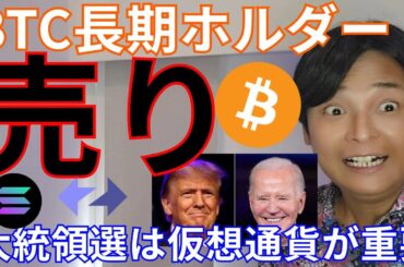 【ビットコイン長期ホルダー大量売り】ヤバい？仮想通貨は米大統領選で重要に