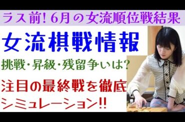 【本動画･女流順位戦ラス前SP】75名が参加し9か月に及ぶ長く厳しい戦いが間もなく終焉。貴方の推しの昇級条件は？【女流棋戦情報】女流順位戦ラス前結果と最終戦展望