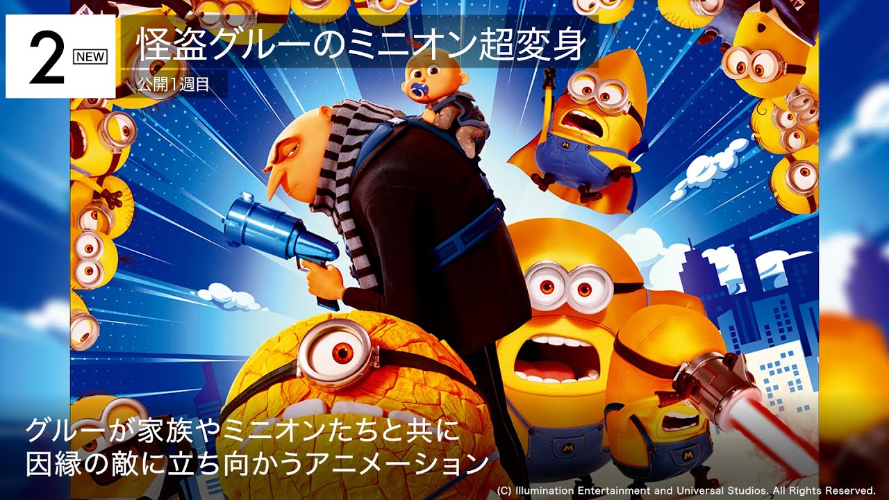 『キングダム 大将軍の帰還』V2!新作ラッシュを制したのは『怪盗グルーのミニオン超変身』  先週末の映画ランキング2024.7.19-7.21 『キングダム 大将軍の帰還』V2!新作ラッシュを制したのは『怪盗グルーのミニオン超変身』  先週末の映画ランキング2024.7.19-7.21