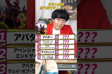 【トップ10を答えろ！】興行収入の高い映画〜世界編〜【シネマンション】
