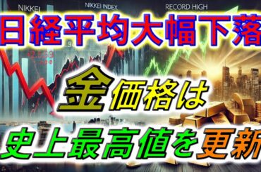 日経平均大幅下落、金価格は史上最高値を更新