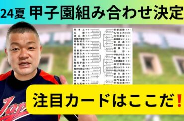 【2024夏】甲子園組み合わせ決定！注目カードはここだ‼️