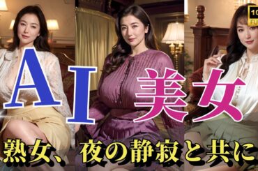 AI美女|夜の静寂と共に魅惑的な熟女|AIグラビア|Nighttime Serenity with Mature Beauty|AI Lookbook|AI Beauty|AI뷰티|人工智能美女