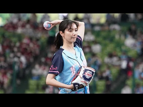 西武に勝利女神が降臨！女優でモデルの新川優愛さんがノーバンならずも美しいサウスポー投球を披露…「何があっても青炎（せいえん）を送ります」