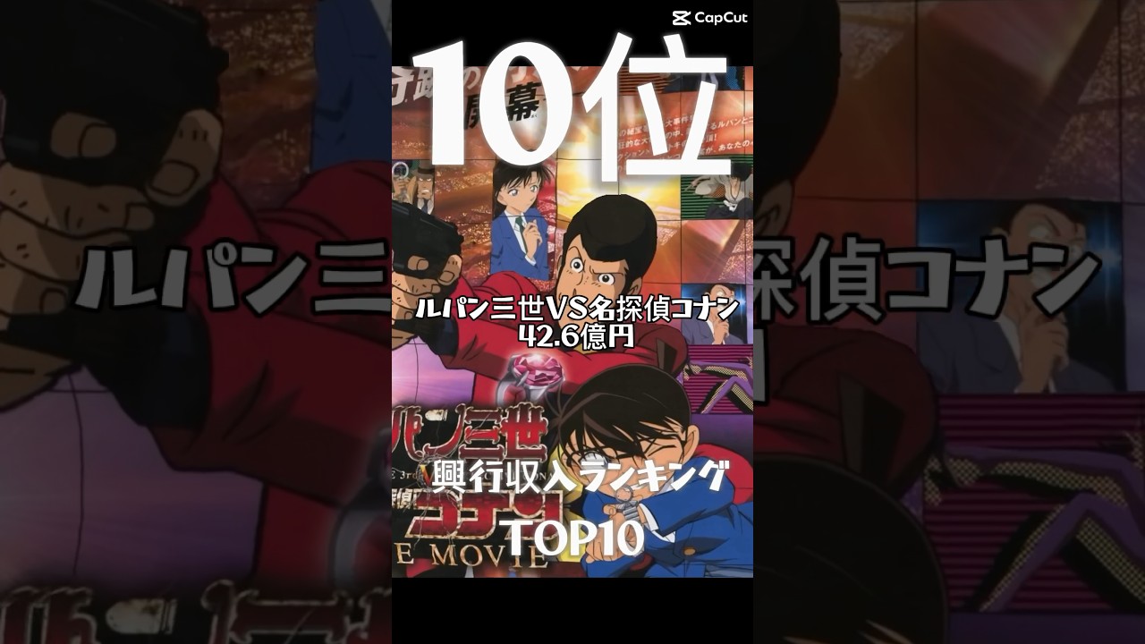 名探偵コナン映画興行収入ランキング ＃名探偵コナン ＃映画 ＃興行収入 ＃shorts ＃ランキング ＃ルパン三世