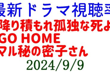 降り積もれ孤独な死よ 視聴率上昇で終了！2024年9月9日付☆ドラマ視聴率速報！