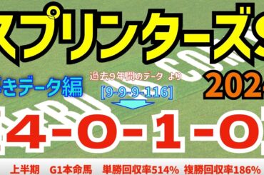 【スプリンターズS2024】　導きデータ編　過去10年間のデータから導かれた馬とは！【データ傾向】【競馬予想】