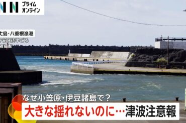 渦巻く水流に上がる水位…伊豆諸島・小笠原に一時津波注意報　専門家「局所的に海底隆起し津波発生か」気象庁は海底噴火との関連調査