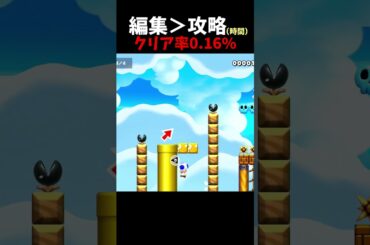 【マリオメーカー２】攻略よりも編集に時間がかかる（視聴者のスピラン）#shorts