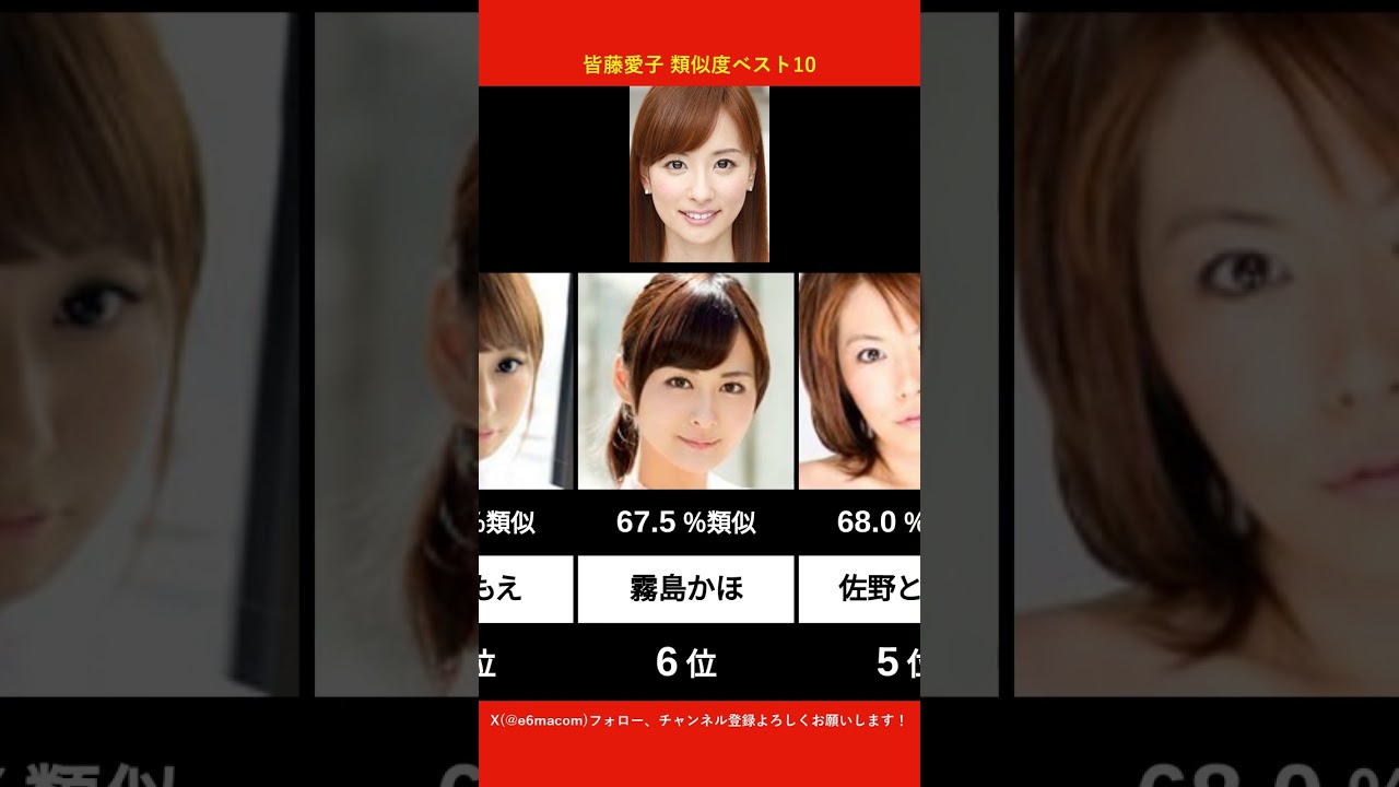 皆藤愛子に似てるAV女優ベスト10 【AI解析】