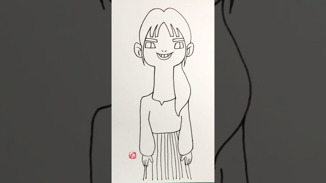 【一発描き】#新川優愛 さんを描　く #クラスメイトの女子全員好きでした #クラ好き #一発描き  #似顔絵の描き方  #shorts