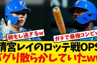 【日本ハム】清宮レイのCS相手ロッテ戦OPS、派手にバグり散らかしていたwwwwww