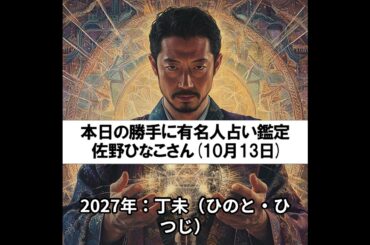 勝手に有名人占い鑑定！（10月13日生まれ、佐野ひなこさん）