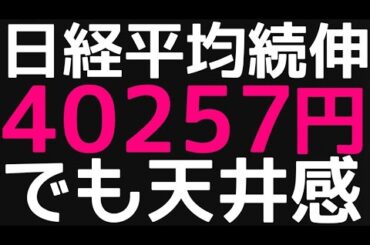 2024/10/15【日経平均】4日続伸📈なのにマズいカタチ?⚡終値4万円超えず日本株の行方🤔