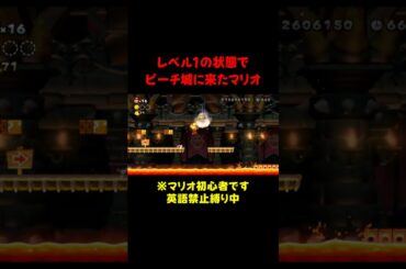 ピーチ城を攻略するレベル1のマリオ #ゲーム実況  #mario  #切り抜き  #shorts