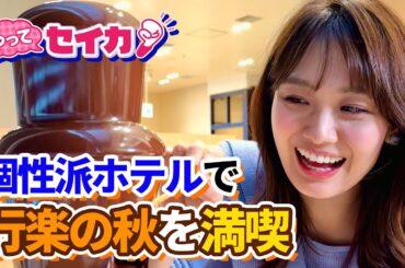 井上清華キャスターが無印良品・シャトレーゼ・ロッテ・小学館など有名企業の個性派ホテルで行楽の秋を満喫リポート！養蜂体験・スイーツ食べ放題・限定メニューも【やってセイカ】