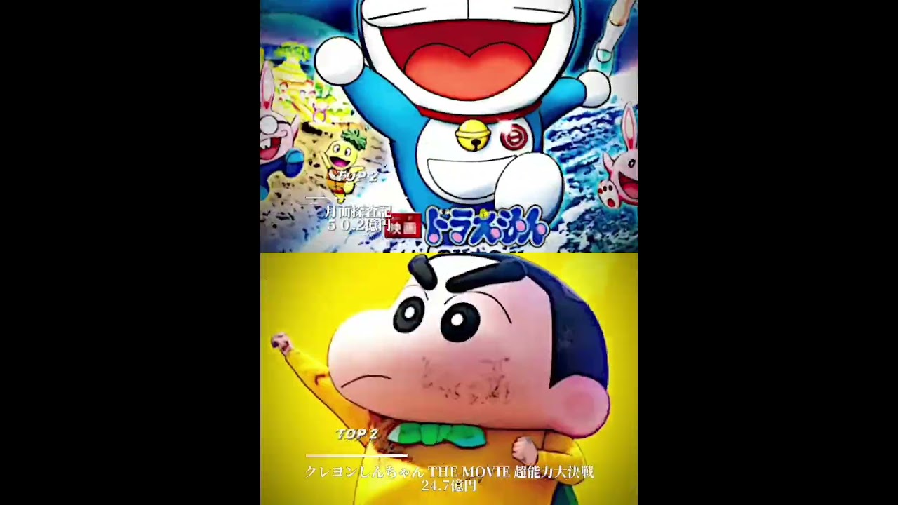 ドラえもん＆しんちゃん映画興行収入ランキング＃ドラえもん＃しんちゃん #映画＃ランキング