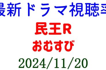 視聴率下落！民王R！ドラマ視聴率速報☆2024年11月20日付