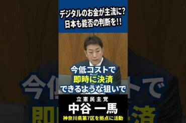 【国会中継】送金手数料ゼロの未来へ！デジタル通貨で切り拓く経済改革！中谷一馬が問う、日本が目指すべき金融体制とは