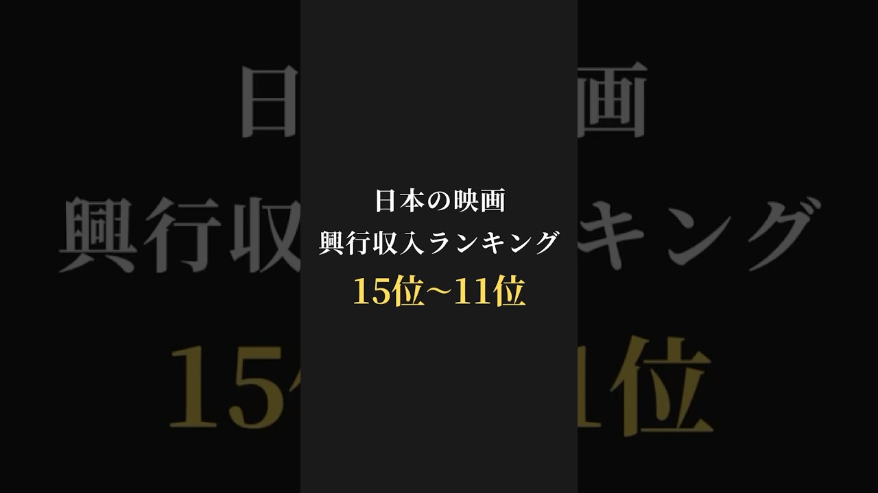 【映画ランキング】日本の映画🎬興行収入ランキング15位〜11位