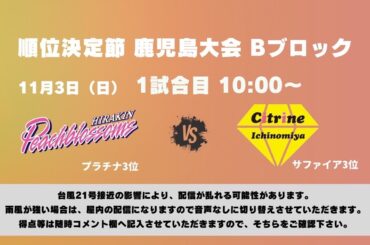 順位決定節鹿児島大会Bブロック 2日目 1試合目　平林金属　vs Citrine ichinomiya