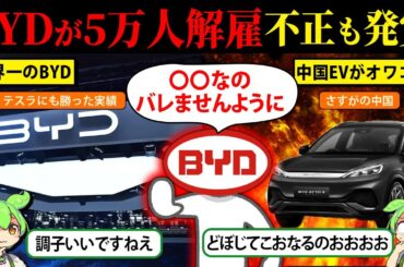 中国EVが完全終了？BYDの現状がヤバい…不正、5万人解雇に給料未払い【ずんだもん＆ゆっくり解説】