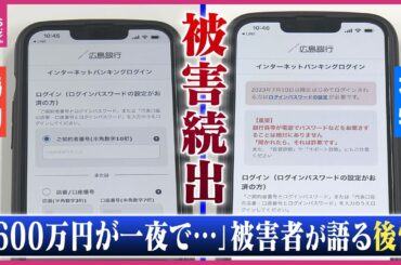一晩で600万円が…被害女性が語る詐欺手口　銀行の偽サイト「コツコツ貯めたお金が一瞬にして無くなった」被害が拡大