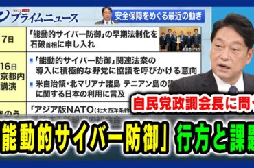 【自民党政調会長に問う】「能動的サイバー防御」行方と課題  2024/11/29放送＜後編＞