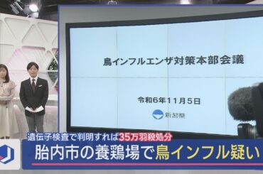 胎内市の養鶏場で高病原性鳥インフルエンザ疑い：遺伝子検査で判明すれば35万羽殺処分へ【新潟】スーパーJにいがた11月5日OA