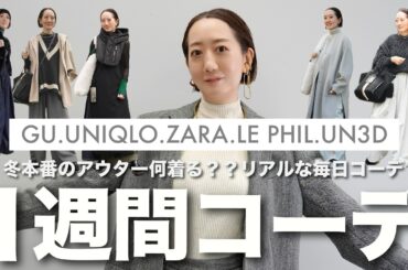 今年の冬のおすすめアウターを使って冬の一週間コーデ紹介