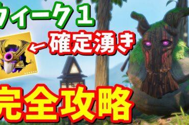 「地の精霊」の探し方、ウィーク１クエスト完全攻略 / 場所まとめ 簡単クリア方法【フォートナイト】
