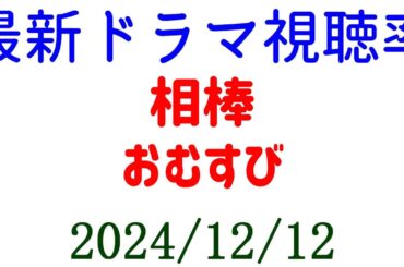 相棒 視聴率低下！ドラマ視聴率速報☆2024年12月12日付