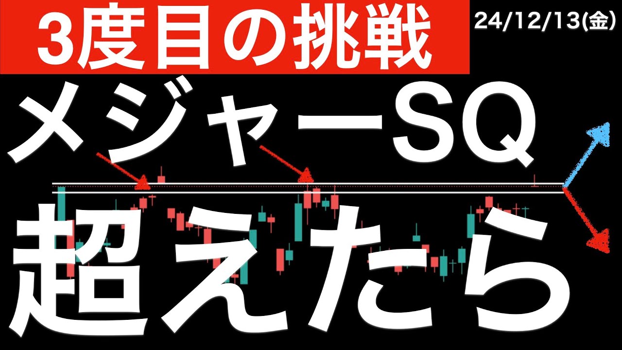 【3度目の挑戦】SQ超えたら下がってきた日経平均が今日メジャーSQを迎える 【3度目の挑戦】SQ超えたら下がってきた日経平均が今日メジャーSQを迎える