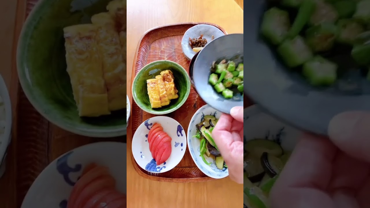 オクラで朝飯