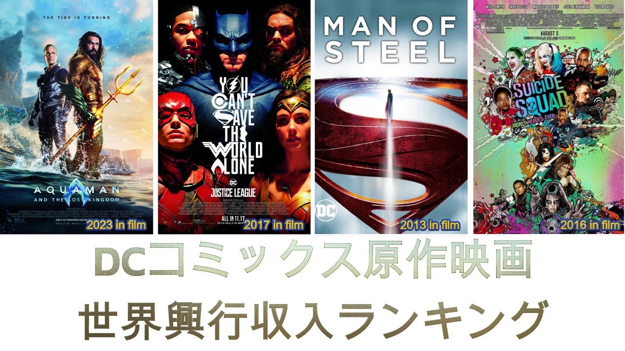 DCコミックス原作映画世界興行収入ランキング（Worldwide Box Office for All DC Comics Movies）