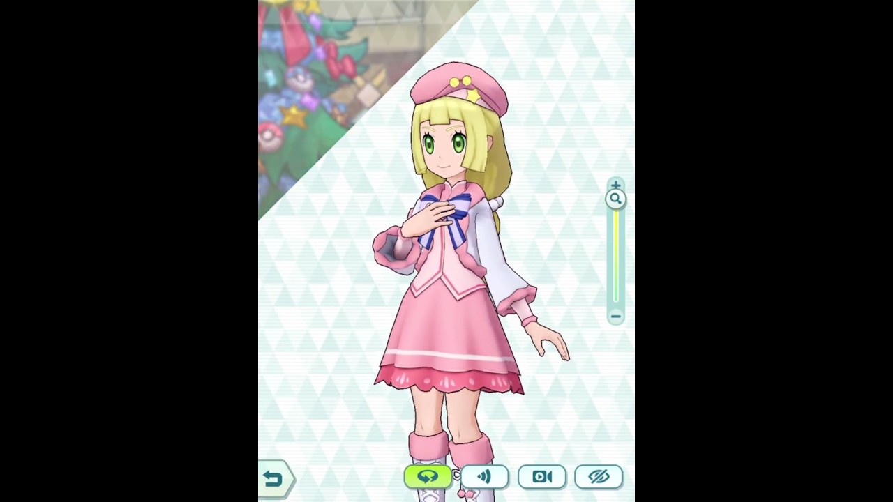 ポケマスEX、クリスマスリーリエを引けたのでEX解放してモデリング鑑賞しました（CV 内田真礼さん）。