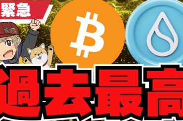 【緊急】ビットコイン過去最高値！そしてSUIも爆上げ！危険も。。