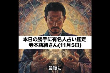 勝手に有名人占い鑑定！（11月5日生まれ、寺本莉緒さん）