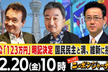 【ニッポンジャーナル】｢年収の壁"123万円"明記決定 与党と維新“急接近”国民民主と"溝"｣内藤陽介(国際情勢アナリスト)＆井上和彦＆山田吉彦が最新ニュースを解説！