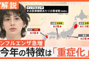 インフルエンザ感染が急拡大 東京も流行注意報、今年の特徴は「重症化」 年末年始に体調崩したら…【Nスタ解説】｜TBS NEWS DIG