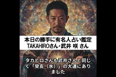 勝手に有名人占い鑑定！（武井咲さん・TAKAHIROさん）2度目