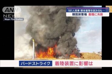 181人搭乗 胴体着陸を試みるも…韓国の旅客機が着陸失敗・炎上　132人の死亡を確認【スーパーJチャンネル】(2024年12月29日)