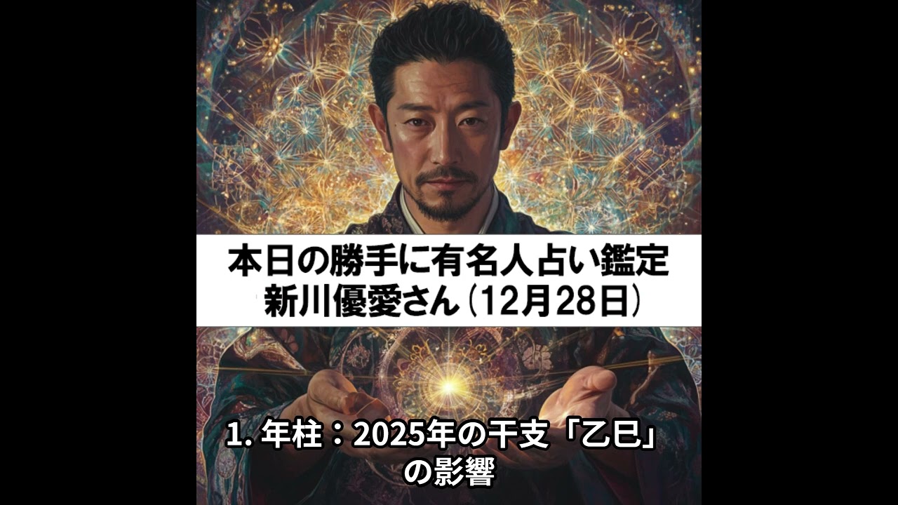 勝手に有名人占い鑑定！（12月28日生まれ、新川優愛さん）