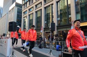 『サーフィン松田詩野』『車いすラグビー池崎大輔、羽賀理之、島川慎一』パリ2024オリンピック・パラリンピックTEAM JAPAN応援感謝イベント日本橋【パリオリンピックパレード 】2024/11/30