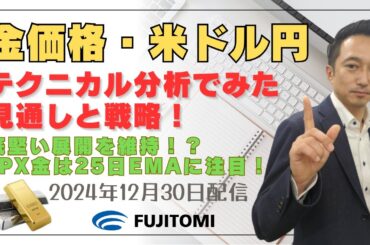 【金相場・ドル/円】底堅い展開を維持！？ JPX金は25日EMAに注目！＜タイムサイクル分析でみた見通しと戦略＞ 2024.12.30配信