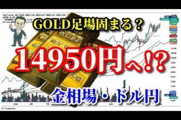 【金相場】上抜けの形となるか！？抜けたら素直に付いて行くことが基本？【ドル円】【白金相場】【COMEX金】
