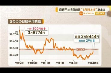 日経平均株価5日続落　“1月利上げ”高まる【知っておきたい！】【グッド！モーニング】(2025年1月16日)
